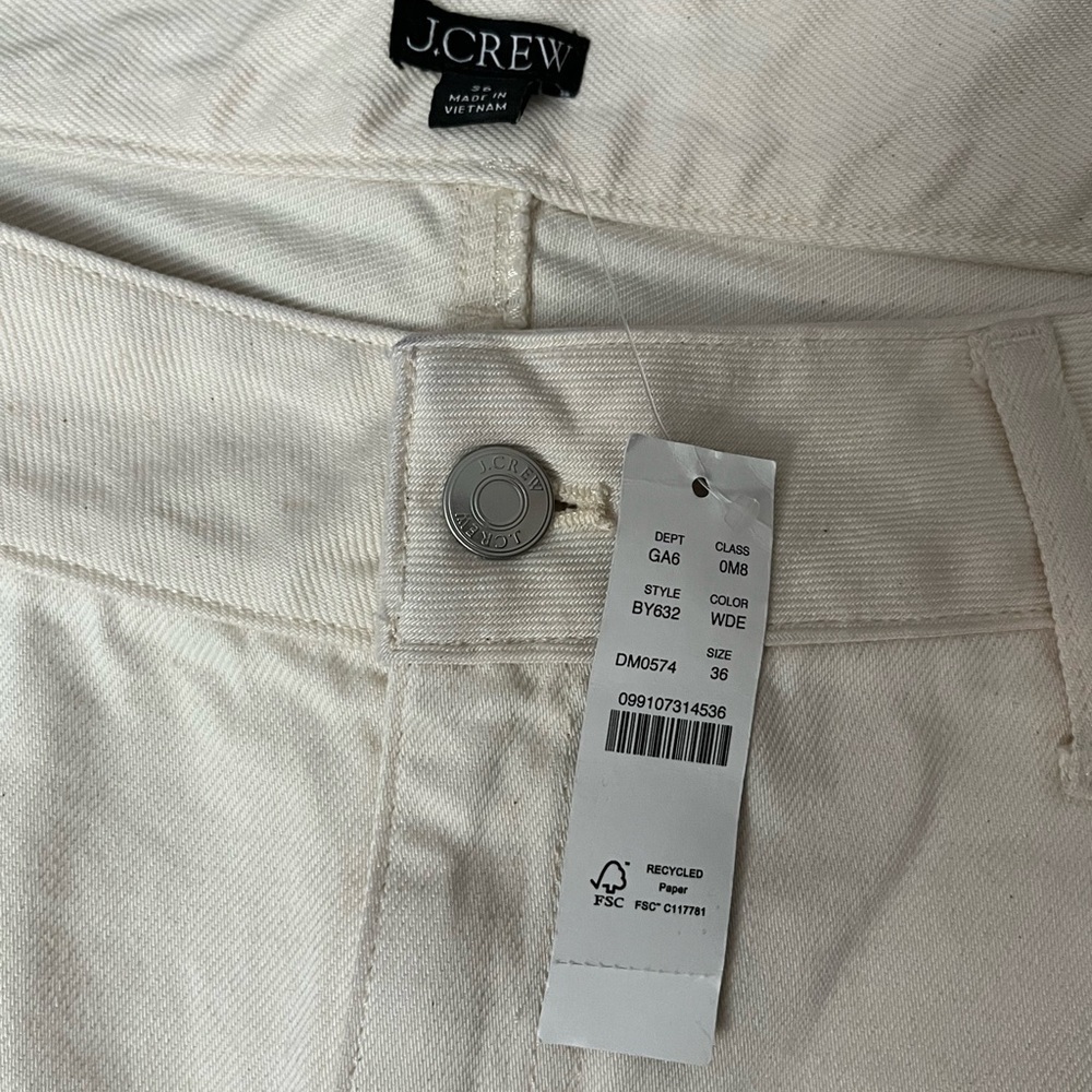 J.Crew Beige Cotton Twill Wide-Leg Shorts Size 36 NWT - Picture 2 of 9